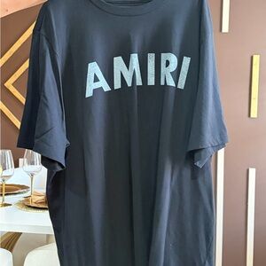 AMIRI Black Tee with Bold Logo